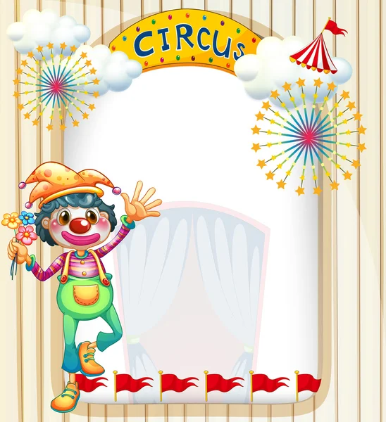 Clown am Zirkuseingang lizenzfreie Stockillustrationen