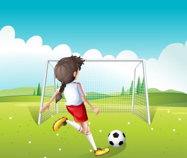 Beyaz üniformalı kadın futbol oyuncusu