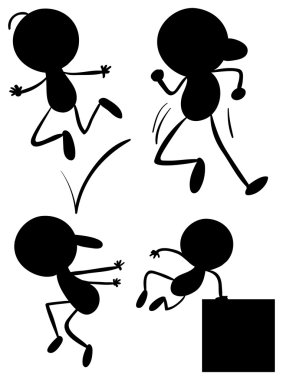 genç erkeklerin Silhouettes