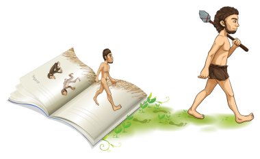 A story of the evolution of man clipart