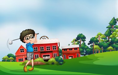 ahır Golf oynayan bir boy