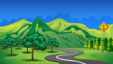 bir eğri yol dağa gidiyor