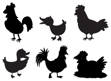 Silhouettes of two-legged creatures vector Silhouettes of two-legged creatures vector