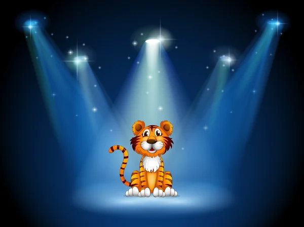 A stage with a tiger — Stock Vector