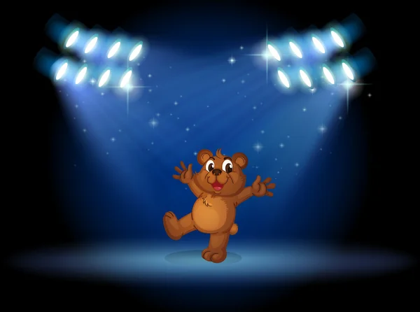 一只聚光灯的熊 — 图库矢量图片
