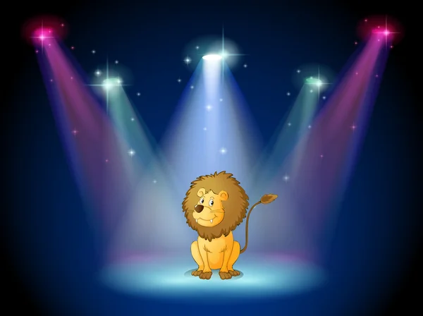 A lion sitting with spotlights — Stock Vector