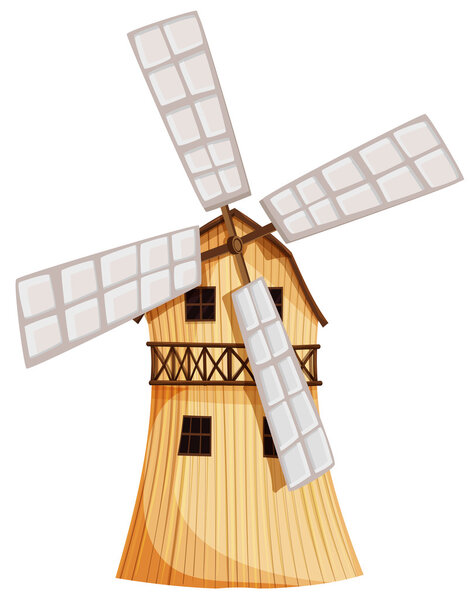 A wooden windmill