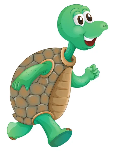 An old turtle running — Stock Vector