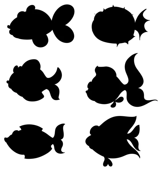 Silhouettes of fishes — Stock Vector