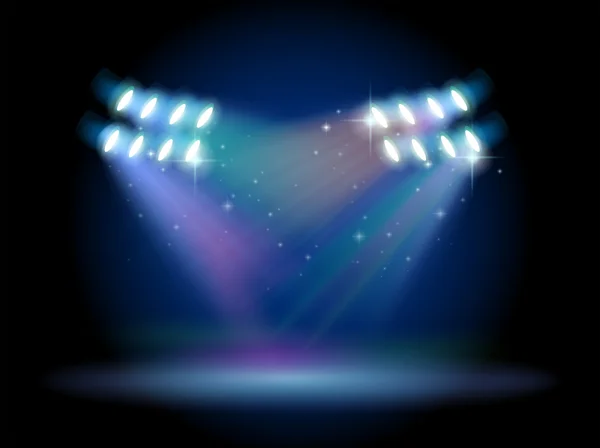 An empty stage with spotlights — Stock Vector