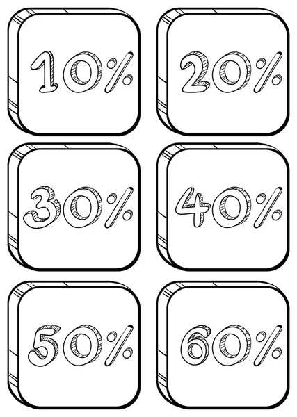 Doodle diseños de descuentos de precios — Archivo Imágenes Vectoriales