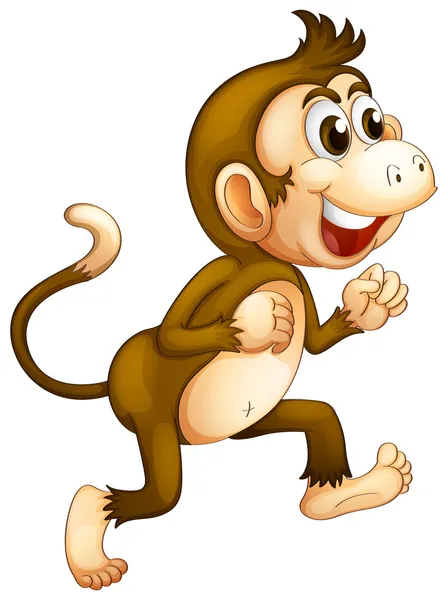 一只猴子运行 — 图库矢量图片
