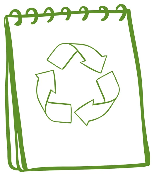 Zelená notebook se symboly pro recyklaci — Stockový vektor