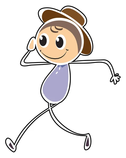 A boy doing a hand salute while walking — Stock Vector