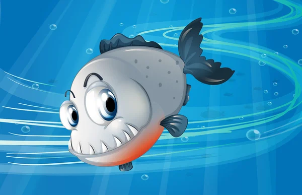 A piranha under the sea — Stock Vector