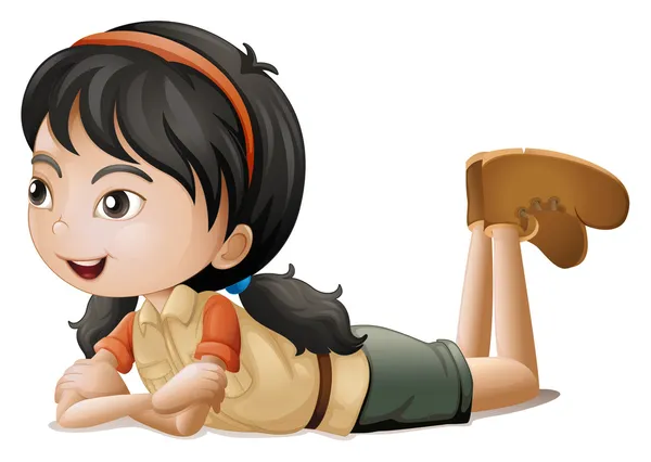 A girl lying down — Stock Illustration A girl lying down Vector Graphics