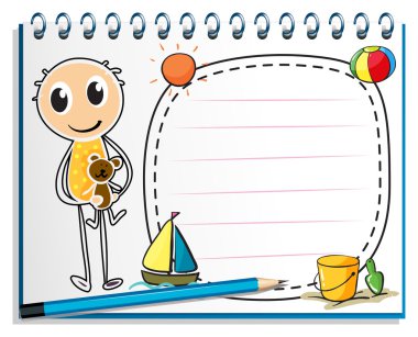 bir defter tutmak bir oyuncak bir çocuk bir görüntü