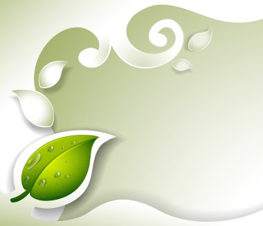A gray stationery with a leaf clipart