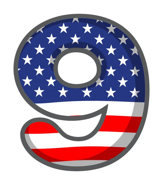 アメリカ合衆国のシンボル数は 9 図 — ストックベクタ