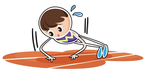 A boy performing push ups — Stock Vector