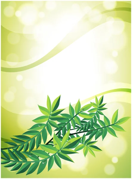 A green stationery with leafy plant — Stock Vector