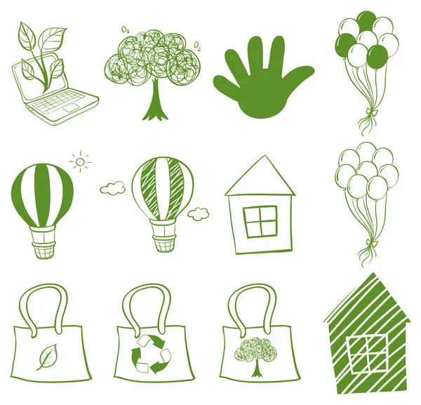 Eco-friendly drawings — Stock Vector