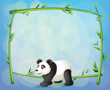 bir panda arka çerçeveli bambu ağacı
