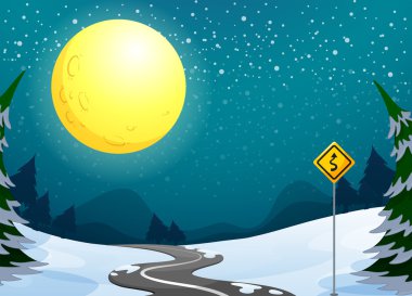aydınlık dolunay altında bir uzun yol