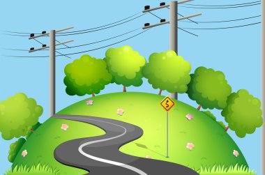 tepenin üstündeki uzun bir yol