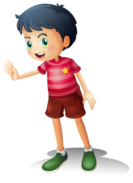 Ein Junge mit einem gestreiften Hemd — Stockvektor