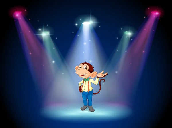 A monkey standing at the stage — Stock Vector