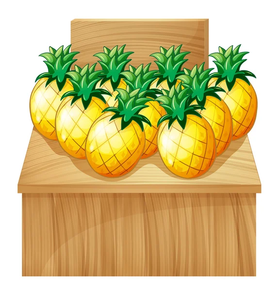 Ein Ananas-Obststand mit leerem Brett — Stockvektor