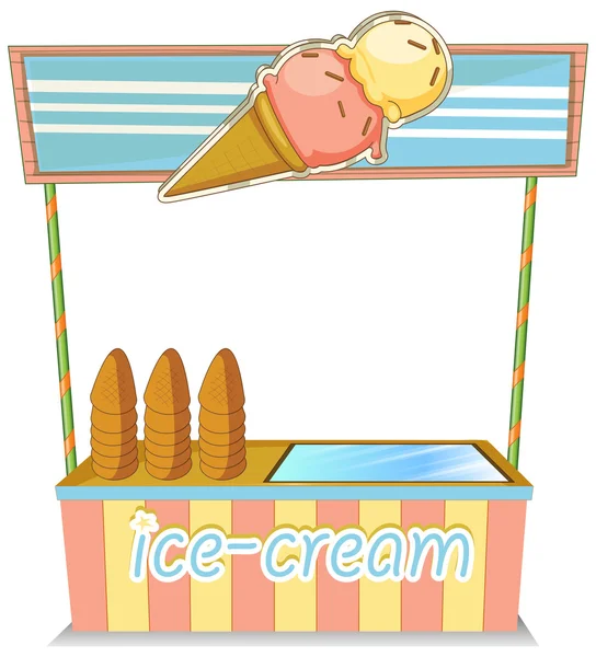 Een houten icecream stand — Stockvector