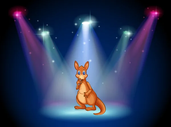 A stage with a kangaroo — Stock Vector