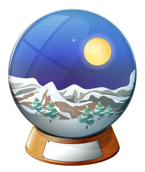 A dome with an image of a snowy mountain — Stock Vector