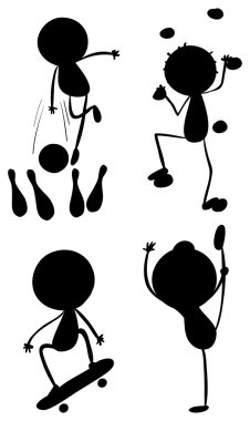 Spor farklı silhouettes