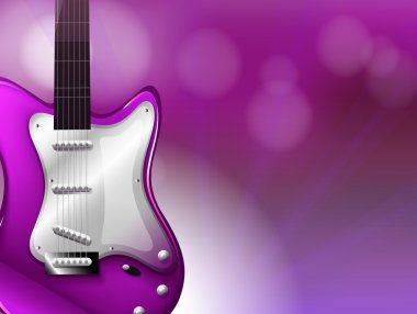 renkli gradyan arka planı olan bir gitar