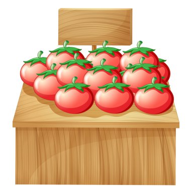 boş bir ahşap tabela ile domates stand