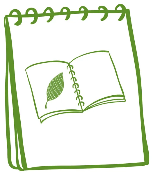 A green doodle notebook — Stock Vector