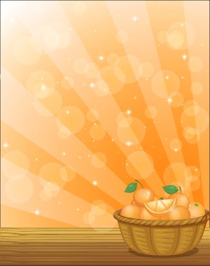 A basket full of oranges clipart