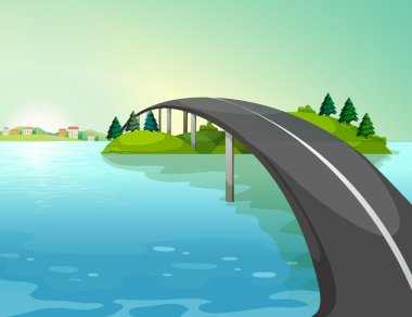 nehir üzerinde uzun bir yol