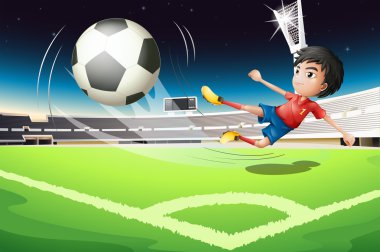A football player kicking a ball vector A football player kicking a ball vector