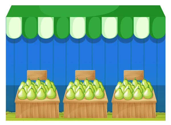 Fruit stands met peren — Stockvector