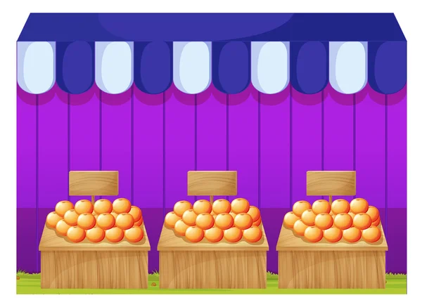 Fruitstands az üres homlokzaton — Stock Vector