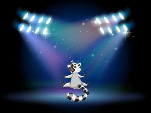 Ein Lemur in der Mitte der Bühne — Stockvektor