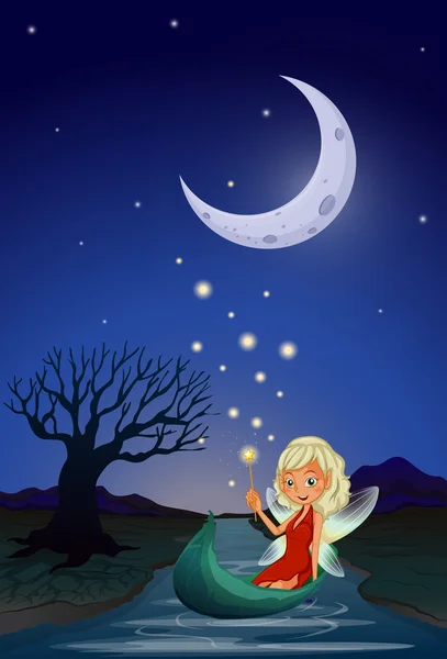 A fairy in the middle of the night — Stock Vector