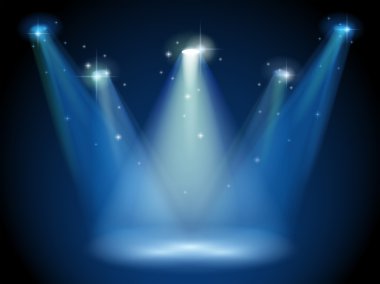 An empty stage with spotlights clipart