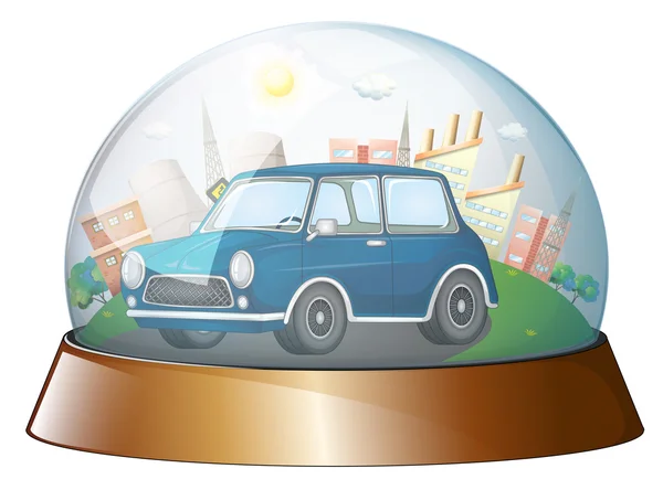 A dome with a blue car — Stock Vector