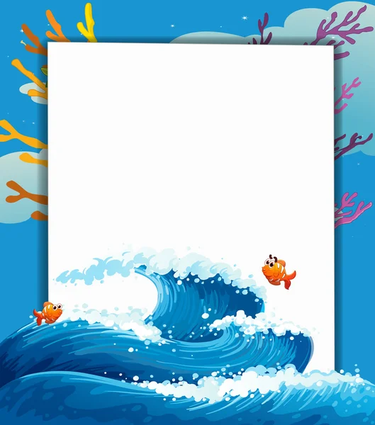 An empty signboard in the middle of the sea — Stock Vector