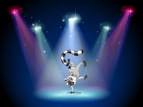 A lemur performing a show on stage — Stock Vector